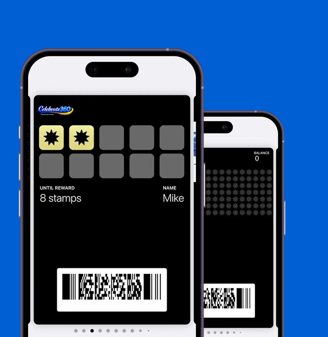 Cell phones with images of loyalty cards